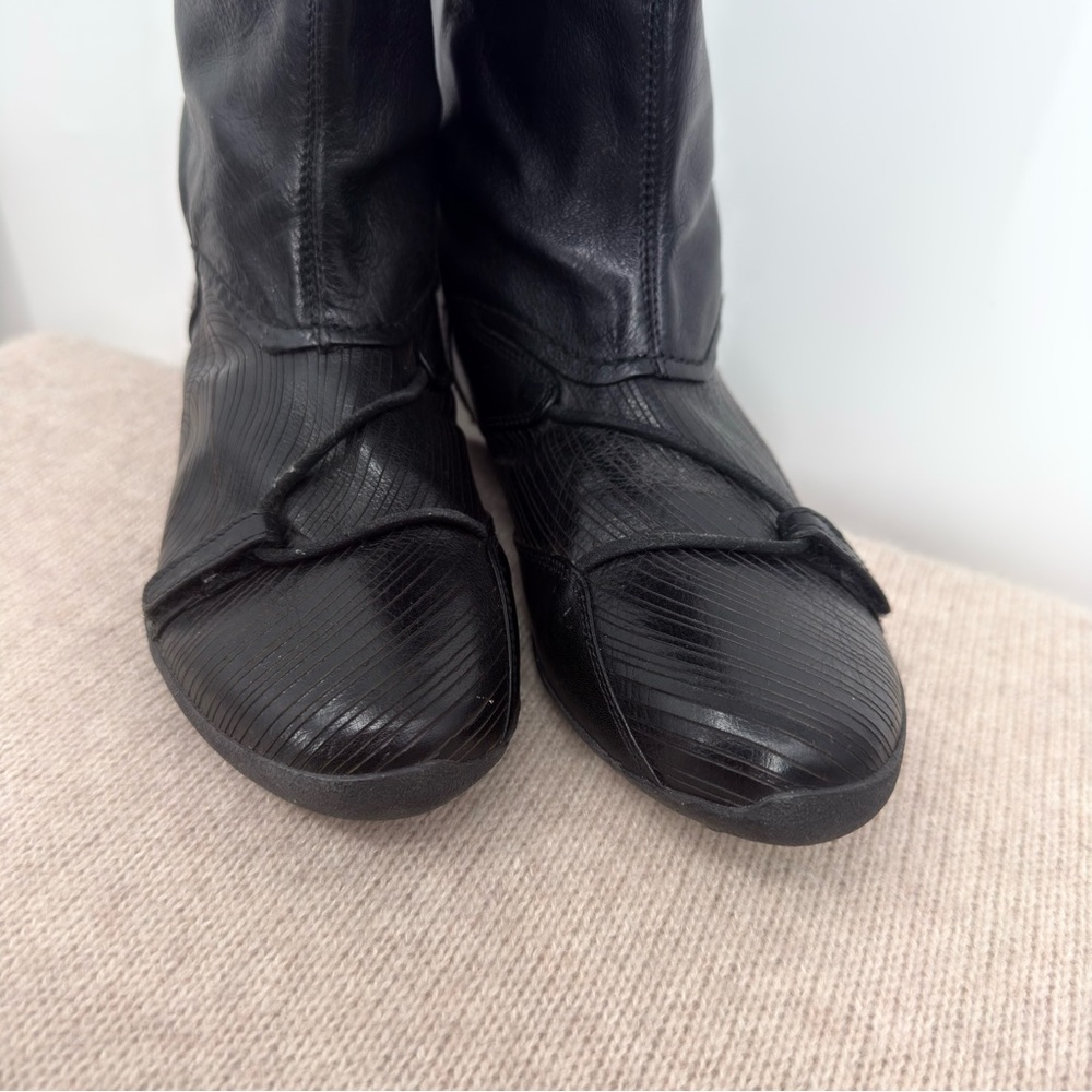 96 Hours Premium Puma Black Knee-High Leather Boots Size 37 - Picture 6 of 8